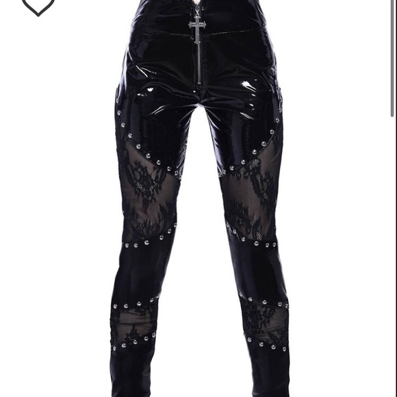 Killstar Lace Faux Leather Pants 